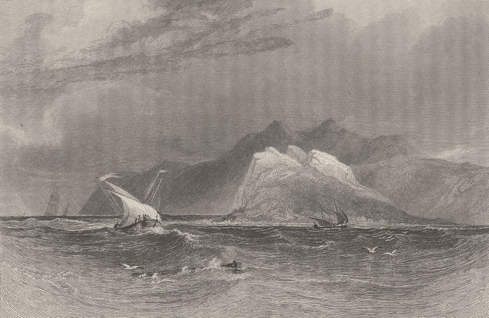 GREECE. Cape Lefkada, lover's leap; Finden 1833 old antique print picture